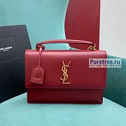 YSL | Sunset Medium Top Handle In Red Smooth Leather - 25 x 18 x 5cm - 1