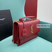 YSL | Sunset Medium Top Handle In Red Smooth Leather - 25 x 18 x 5cm - 6