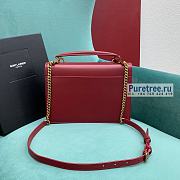 YSL | Sunset Medium Top Handle In Red Smooth Leather - 25 x 18 x 5cm - 5