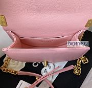CHANEL | Small Boy Messenger Bag Pink Grained Calfskin AS3350 - 12.5 x 18 x 6cm - 5