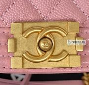 CHANEL | Small Boy Messenger Bag Pink Grained Calfskin AS3350 - 12.5 x 18 x 6cm - 3