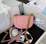 CHANEL | Mini Boy Messenger Bag Pink Grained Calfskin AS3315 - 9.5 x 15 x 4.5 cm - 4