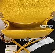 CHANEL | Small Boy Messenger Bag Yellow Grained Calfskin AS3350 - 12.5 x 18 x 6cm - 6