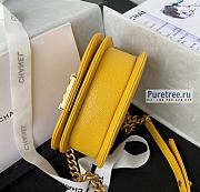 CHANEL | Mini Boy Messenger Bag Yellow Grained Calfskin AS3315 - 9.5 x 15 x 4.5 cm - 4