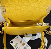 CHANEL | Mini Boy Messenger Bag Yellow Grained Calfskin AS3315 - 9.5 x 15 x 4.5 cm - 5