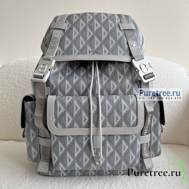 DIOR | Hit The Road Backpack Gray CD Diamond Canvas - 43 x 51 x 20cm - 1