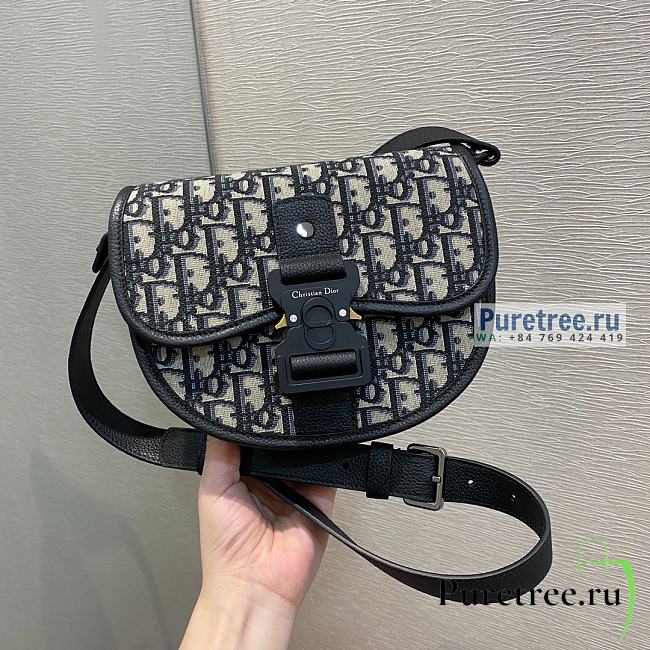DIOR | Gallop Messenger Bag Black Oblique Jacquard - 20.5 x 16 x 5cm - 1