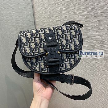 DIOR | Gallop Messenger Bag Black Oblique Jacquard - 20.5 x 16 x 5cm