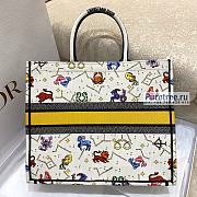 DIOR | Large Book Tote Latte Multicolor Pixel Zodiac Embroidery - 42cm - 4