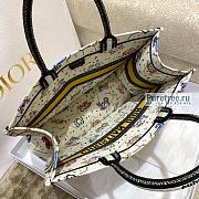 DIOR | Large Book Tote Latte Multicolor Pixel Zodiac Embroidery - 42cm - 5