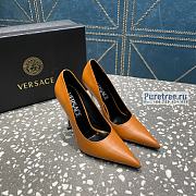 VERSACE | Pin-point Pumps Brown Leather - 10cm - 1