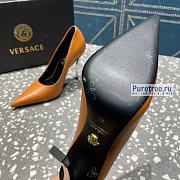 VERSACE | Pin-point Pumps Brown Leather - 10cm - 2