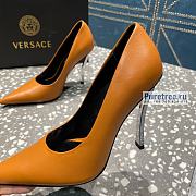 VERSACE | Pin-point Pumps Brown Leather - 10cm - 3
