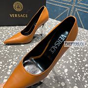 VERSACE | Pin-point Pumps Brown Leather - 10cm - 6
