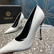VERSACE | Pin-point Pumps White Leather - 10cm - 2