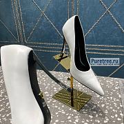 VERSACE | Pin-point Pumps White Leather - 10cm - 4