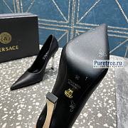 VERSACE | Pin-point Pumps Black Leather - 10cm - 6