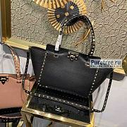 VALENTINO | Tote Shopping Bag Black Grain Calfskin Leather - 27 x 21 x 10cm - 1