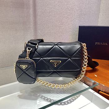 PRADA | System Nappa Leather Patchwork Bag In Black