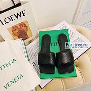 Bottega Veneta | Rubber Lido Black Leather Sandals - 1