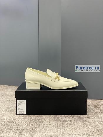 CHANEL | Loafers White Smooth Calfskin