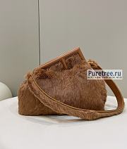 FENDI | First Medium Brown Mink Bag - 32.5 x 15 x 23.5cm - 1