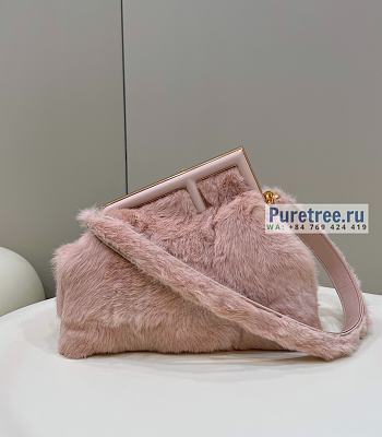 FENDI | First Medium Pink Mink Bag - 32.5 x 15 x 23.5cm