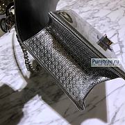 DIOR | Medium Diorama Silver Metallic Calfskin - 25 x 8 x 15.5cm - 6