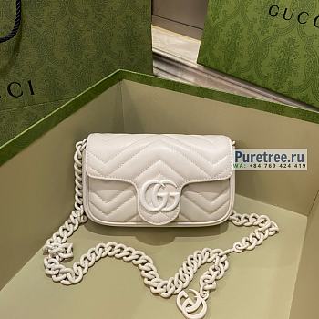 GUCCI | GG Marmont Belt Bag White Leather - 16.5 x 5 x 10cm