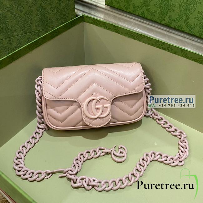 GUCCI | GG Marmont Belt Bag Pink Leather - 16.5 x 5 x 10cm - 1