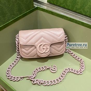 GUCCI | GG Marmont Belt Bag Pink Leather - 16.5 x 5 x 10cm
