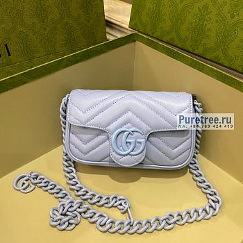 GUCCI | GG Marmont Belt Bag Blue Leather - 16.5 x 5 x 10cm