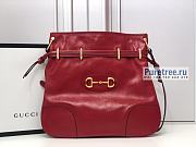 GUCCI | 1955 Horsebit Messenger Bag Red Leather - 38 x 35 x 5cm - 6