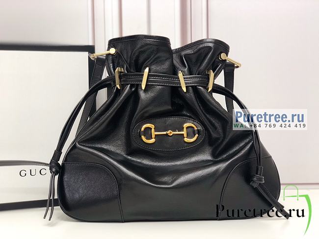 GUCCI | 1955 Horsebit Messenger Bag Black Leather - 38 x 35 x 5cm - 1