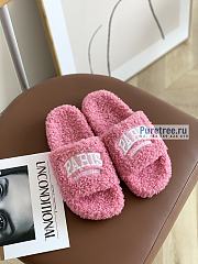 BALENCIAGA | Pink Furry Slide Sandal - 3
