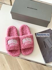 BALENCIAGA | Pink Furry Slide Sandal - 5