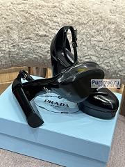 PRADA | Triangle Logo Platform Pumps Black Leather - 12cm - 4