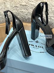 PRADA | Triangle Logo Platform Pumps Black Leather - 12cm - 6