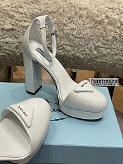 PRADA | Triangle Logo Platform Pumps White Leather - 12cm - 3