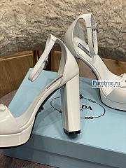 PRADA | Triangle Logo Platform Pumps White Leather - 12cm - 4