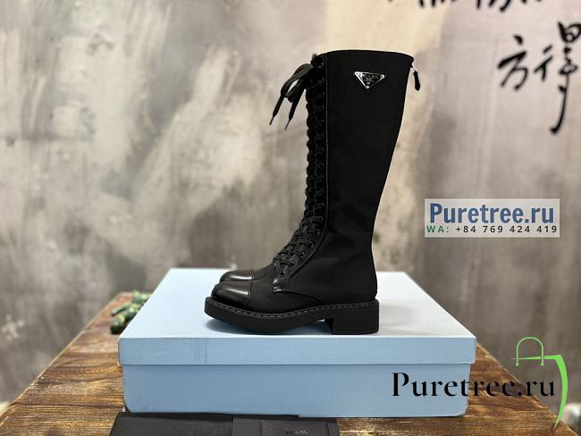 PRADA | Brushed Leather And Re-Nylon Boots In Black 1W906M - 5cm - 1