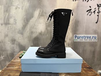 PRADA | Brushed Leather And Re-Nylon Boots In Black 1W906M - 5cm