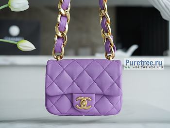 CHANEL | 22 Mini Flap Bag Purple Lambskin AS3213 - 13 x 17 x 6cm