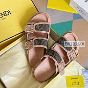 FENDI | Feel Brown FF Fabric Slides - 3