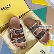 FENDI | Feel Brown FF Fabric Slides - 2
