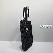 PRADA | Raffia Tote Bag In Black 1BG393 - 38 x 36 x 3cm - 6