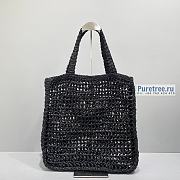 PRADA | Raffia Tote Bag In Black 1BG393 - 38 x 36 x 3cm - 4