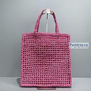 PRADA | Raffia Tote Bag In Pink 1BG393 - 38 x 36 x 3cm - 5