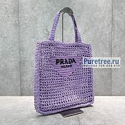 PRADA | Raffia Tote Bag In Purple 1BG393 - 38 x 36 x 3cm - 5