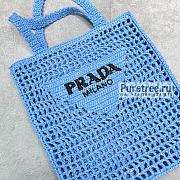PRADA | Raffia Tote Bag In Blue 1BG393 - 38 x 36 x 3cm - 3